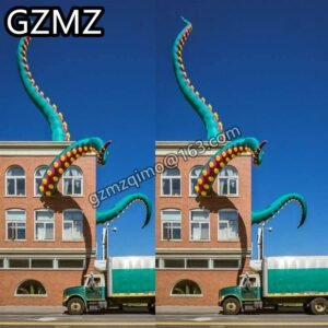 Mzqm Inflatable Octopus Legs Green Tentacles Building - 2