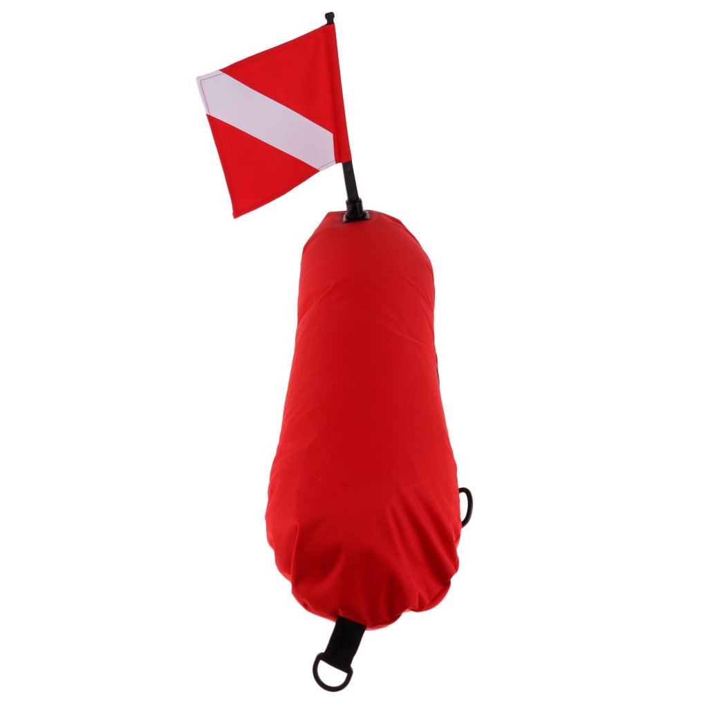 Magideal Inflatable Scuba Diving Spearfishing Signal Float Buoy With Dive Flag Down Banner - 7