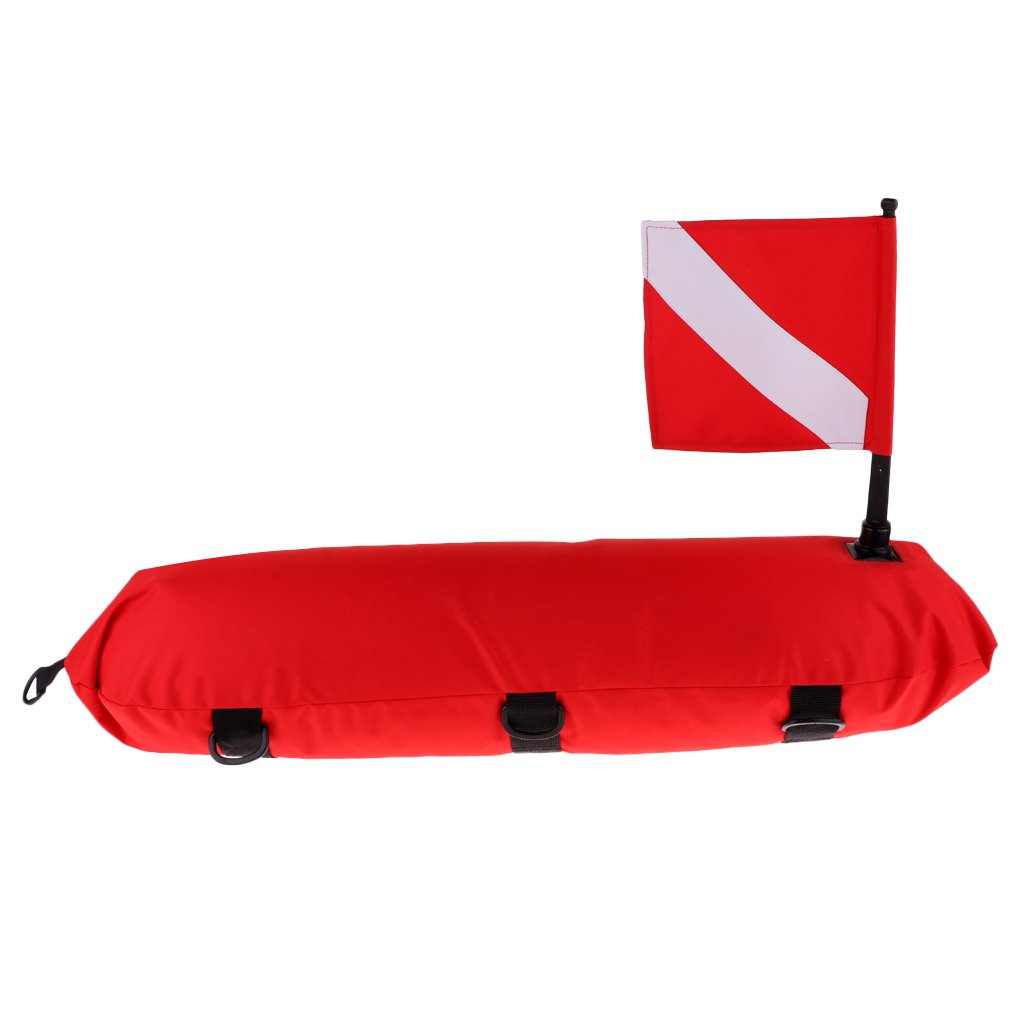 Magideal Inflatable Scuba Diving Spearfishing Signal Float Buoy With Dive Flag Down Banner - 8