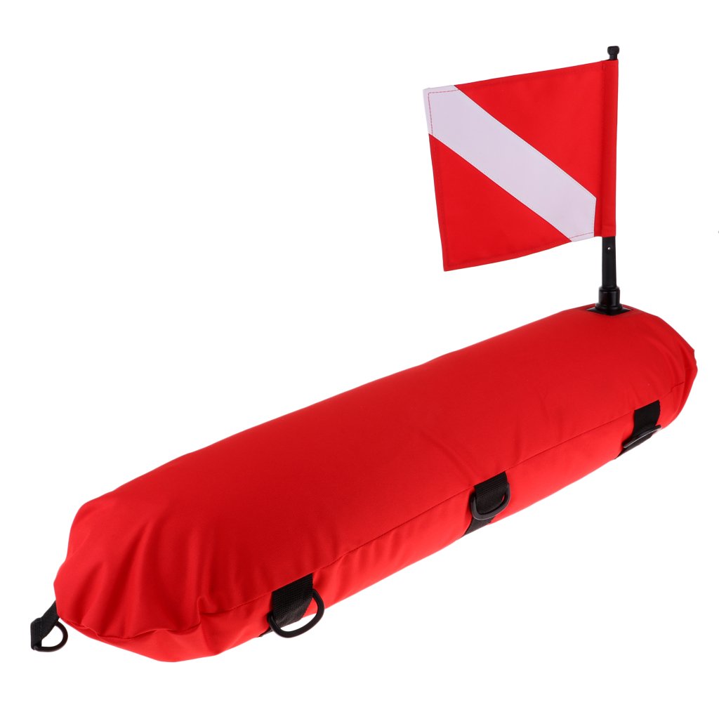 Magideal Inflatable Scuba Diving Spearfishing Signal Float Buoy With Dive Flag Down Banner - 1