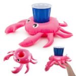Mini Inflatable Crab Floating Cup Holder Pool Drink Holders Swim Ring Water Toys Party Beverage Boats Baby Ghmy