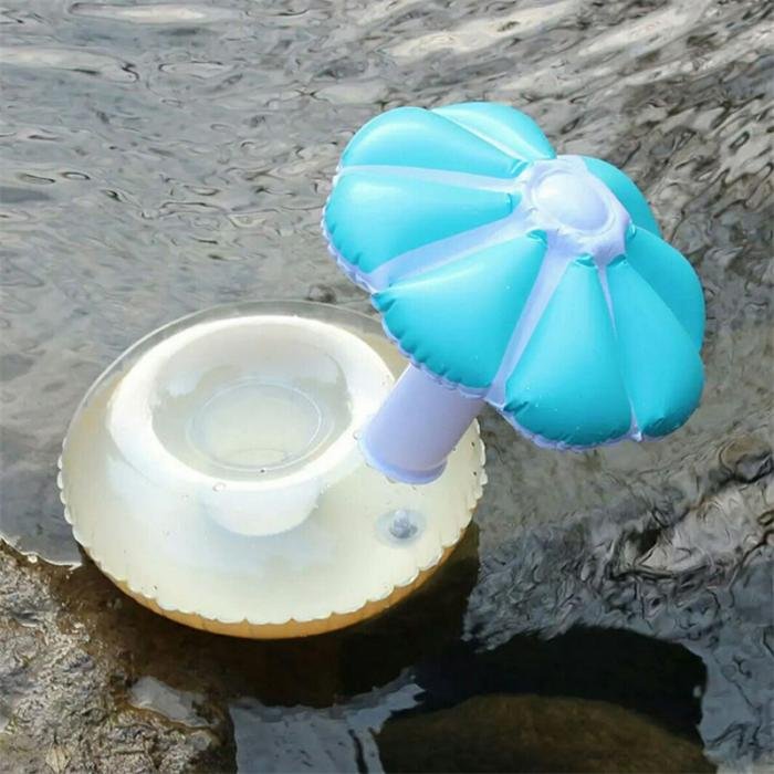 Mini Inflatable Pvc Drink Holder With Floating Umbrella For Swimming Pool Beach Parties And Bathing Fun - 6 Mini Inflatable Pvc Drink Holder With Floating Umbrella For Swimming Pool Beach Parties And Bathing Fun - 6