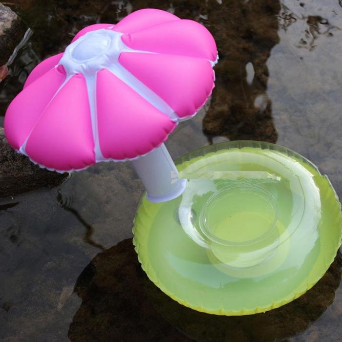 Mini Inflatable Pvc Drink Holder With Floating Umbrella For Swimming Pool Beach Parties And Bathing Fun - 8 Mini Inflatable Pvc Drink Holder With Floating Umbrella For Swimming Pool Beach Parties And Bathing Fun - 8