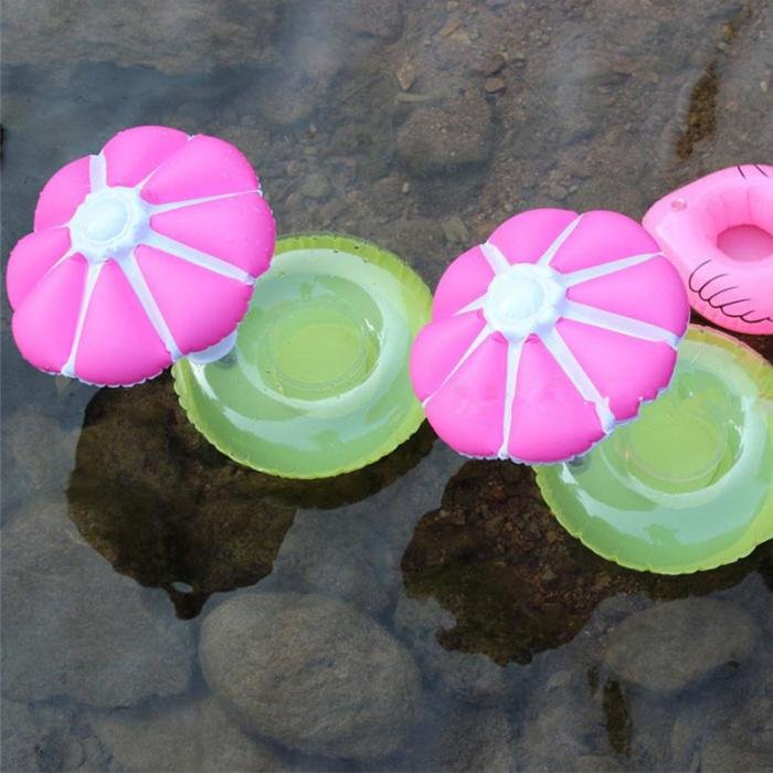 Mini Inflatable Pvc Drink Holder With Floating Umbrella For Swimming Pool Beach Parties And Bathing Fun - 10 Mini Inflatable Pvc Drink Holder With Floating Umbrella For Swimming Pool Beach Parties And Bathing Fun - 10
