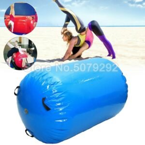 Mint Green Inflatable Yoga Roller For Gymnastics Customized Size 100x85cm 60cm Dia Air Barrel Track - 2
