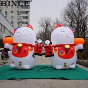 Most Popular Attractive Store Decoration Giant Inflatable Lucky Cat Advertising Mascot For - 2