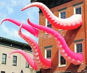 Most Popular Novel Building Decoration Giant Pink Inflatable Octopus Tentacles Leg For Promotional