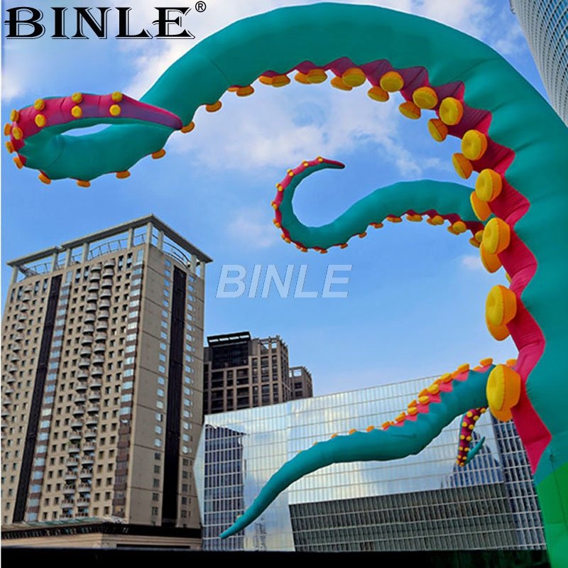 Giant Pink Inflatable Octopus Tentacles Novel Building Decoration For Promotions Events - 6