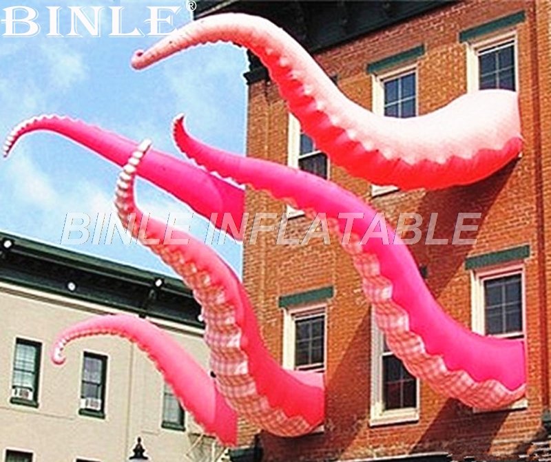 Giant Pink Inflatable Octopus Tentacles Novel Building Decoration For Promotions Events - 1