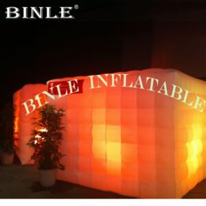 Moveable Square Shaped Inflatable Led Wall For Trade Show Lighting Cube Fence Temporary Office Pod - 2