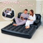 Multifunctional Inflatable Sofa Leather Folding Bed Furniture Garden Bedroom Portable Soft For 2 Person - 5