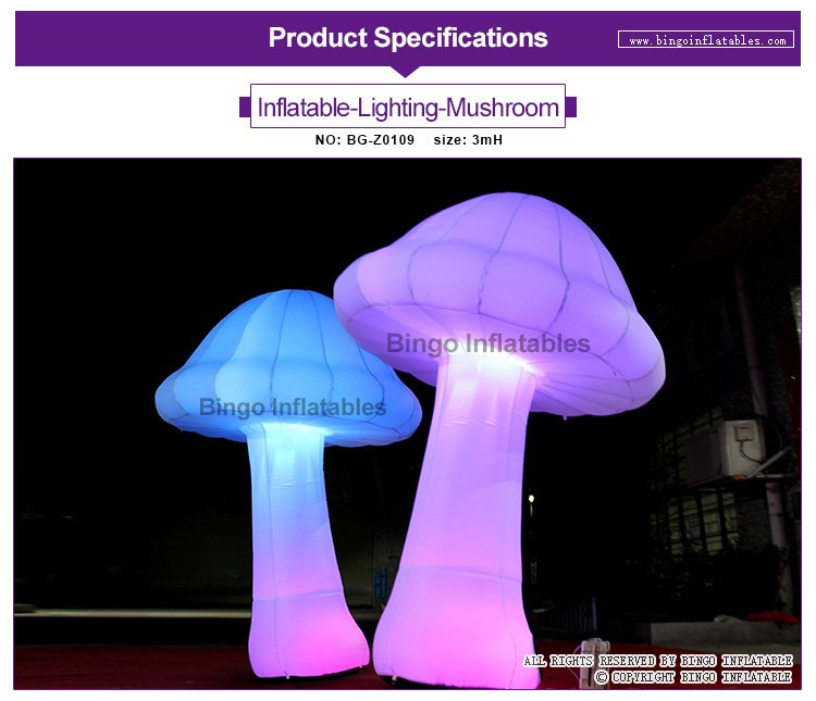 3mh Led Illuminated Inflatable Mushroom Design Versatile Toy For Park Decorations And Events - 1