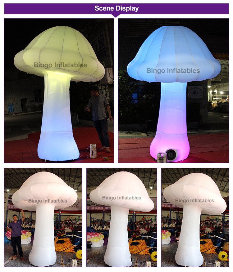 3mh Led Illuminated Inflatable Mushroom Design Versatile Toy For Park Decorations And Events - 2