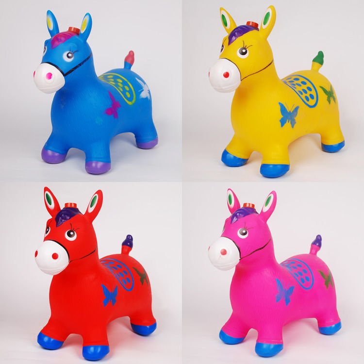 Large Inflatable Rubber Jumping Horse Toy For Kids Bouncing Rideon Doll For Boys Infant Riding Toy - 4
