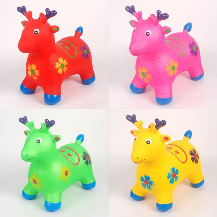 Large Inflatable Rubber Jumping Horse Toy For Kids Bouncing Rideon Doll For Boys Infant Riding Toy - 5