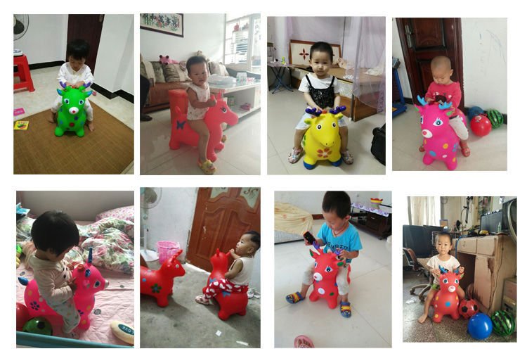 Large Inflatable Rubber Jumping Horse Toy For Kids Bouncing Rideon Doll For Boys Infant Riding Toy - 1