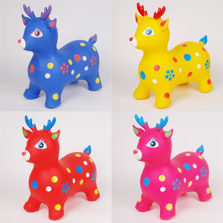 Large Inflatable Rubber Jumping Horse Toy For Kids Bouncing Rideon Doll For Boys Infant Riding Toy - 2