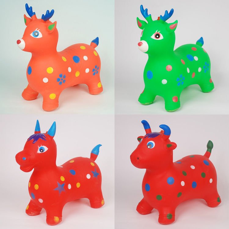 Large Inflatable Rubber Jumping Horse Toy For Kids Bouncing Rideon Doll For Boys Infant Riding Toy - 3
