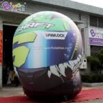 Newly Design 3x3 4x3 5mh Inflatable Bicycle Helmet Model Inflating Bespoke Racing Motor Decoration Toy For Match Use Ad - 3