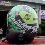 Newly Design 3x3 4x3 5mh Inflatable Bicycle Helmet Model Inflating Bespoke Racing Motor Decoration Toy For Match Use Ad - 4