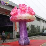 Newly Design 4mh Inflatable Lighting Led Mushroom Flower Aerated Bespoke Plant Standing Decorating Lamp - 3