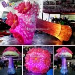 Newly Design 4mh Inflatable Lighting Led Mushroom Flower Aerated Bespoke Plant Standing Decorating Lamp - 6
