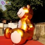 Newly Design 5x4m Inflatable Golden Bear Cartoon Inflated Individualized Advert Logo Printed Mascot Teddy Decoration - 6