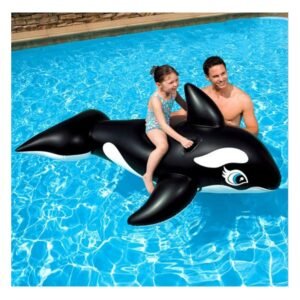 190cm Eco-friendly Pvc Black Whale Inflatable Air Mattress Floating Adult Pool Party Toys Water Bed Swimming Ring Circle