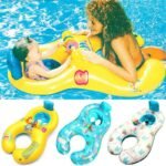 Quality Parent-child Double Interactive Mother And Child Circle Multi-color Thick Inflatable Swimming Ring 4 Colors