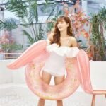 Adults Sequin Inflatable Pool Float Angel Wing Shape Swim Ring Circle Swimming Tube Toys - 5