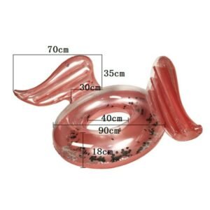 Adults Sequin Inflatable Pool Float Angel Wing Shape Swim Ring Circle Swimming Tube Toys - 2
