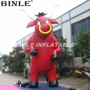 Outdoor Decoration Red Color Giant Inflatable Bull Cartoon Model For Advertising - 2