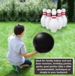 Novelty Giant Inflatable Bowling Set For Kids Outdoor Lawn Yard Games Family Jumbo 40 Inch Pins & 24 Ball Christmas Gift - 3