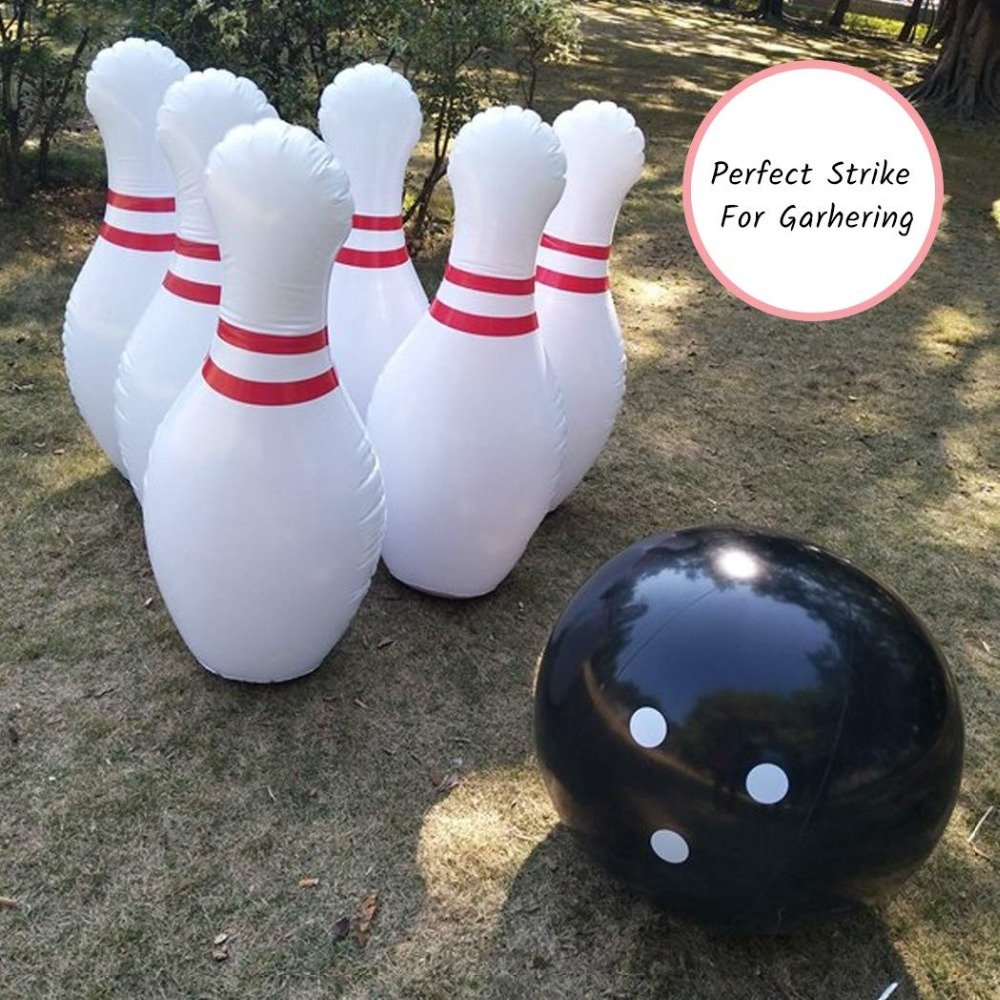 Jumbo 40inch Giant Inflatable Bowling Set For Kids Outdoor Family Lawn Yard Games Perfect Christmas Gift - 4