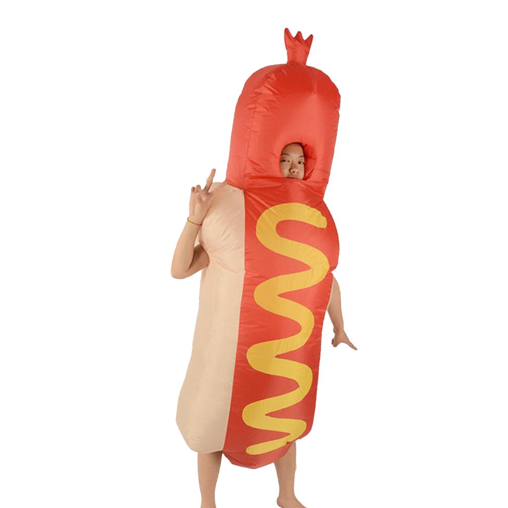 Adult Inflatable Hot Dog Costume Novelty Halloween Party Wear Fancy Dress Fun Party Outfit - 5 Adult Inflatable Hot Dog Costume Novelty Halloween Party Wear Fancy Dress Fun Party Outfit - 5