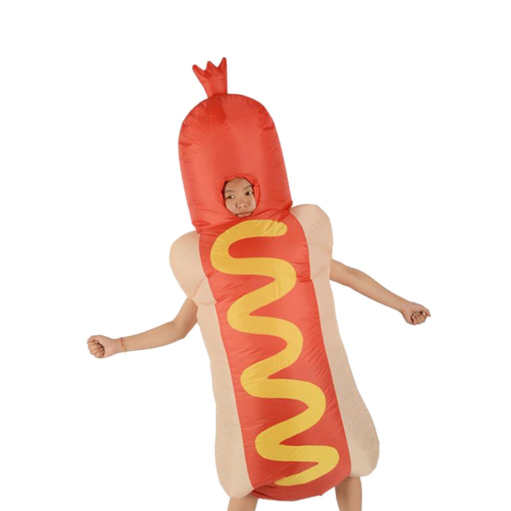 Adult Inflatable Hot Dog Costume Novelty Halloween Party Wear Fancy Dress Fun Party Outfit - 2 Adult Inflatable Hot Dog Costume Novelty Halloween Party Wear Fancy Dress Fun Party Outfit - 2