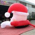 Original 5x2 7x3 9mh Inflatable Santa Claus Climbing Model For The Top Roof Aerated Christmas Festival Decoration - 4