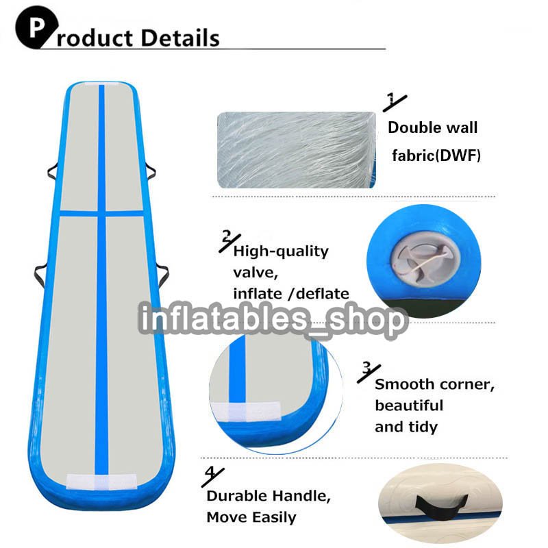 3x1x02m Inflatable Airtrack Tumbling Mat Highdensity Dwf Material Air Gymnastics Track With Pump - 2