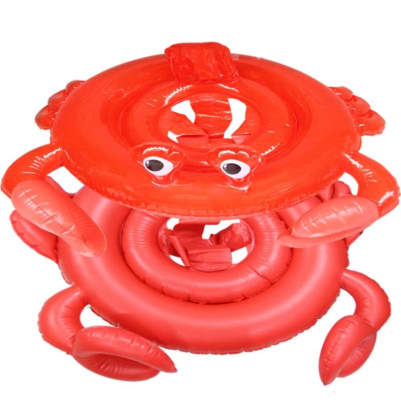 Kids Inflatable Crab Seat Ring Red Baby Swimming Life Buoy Safety Float Pool Toy - 4 Kids Inflatable Crab Seat Ring Red Baby Swimming Life Buoy Safety Float Pool Toy - 4