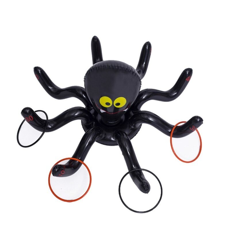 Outdoor Inflatable Toy Spider Ring Toss Fun Set Holiday Halloween Decoration Party Family Game Toys For Children 913