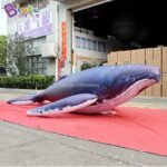 Outdoor Activity Pvc Air Tight Giant Inflatable Blue Whale Model Ocean Theme Toys - 2