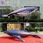Outdoor Activity Pvc Air Tight Giant Inflatable Blue Whale Model Ocean Theme Toys - 4