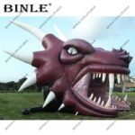 Outdoor Giant Advertising Inflatable Dragon Head Tunnel Event Sports Animal Mascot Helmet For Entrance Use - 2