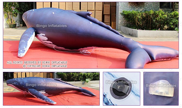 Giant Blue Inflatable Whale Toy Outdoor Activity Air Tight Pvc Ocean Themed Durable Fun - 2 Giant Blue Inflatable Whale Toy Outdoor Activity Air Tight Pvc Ocean Themed Durable Fun - 2