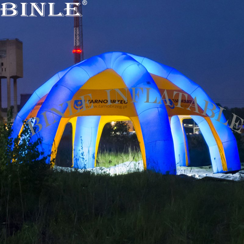 Blue Yellow 6legged Giant Outdoor Dome Inflatable Spider Tent With Led Lighting Arch Canopy For Advertising - 1 Blue Yellow 6legged Giant Outdoor Dome Inflatable Spider Tent With Led Lighting Arch Canopy For Advertising - 1