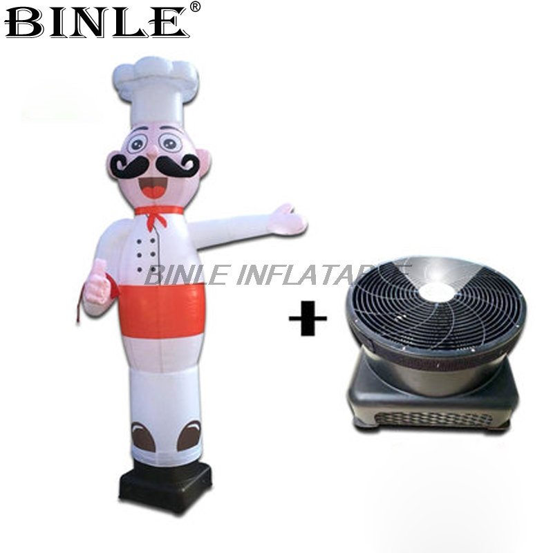 Inflatable 3mh Sky Dancing Chef Air Dancer Outdoor Restaurant Promotion Decoration Mini Size - 1