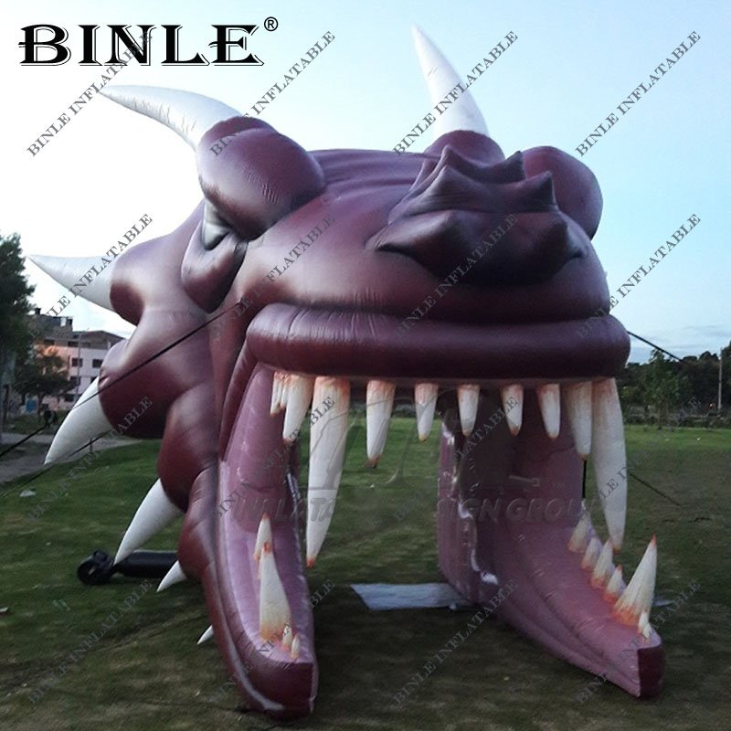 Extralarge Outdoor Inflatable Dragon Head Tunnel For Sports Events Mascot Helmet Entrance Advertising - 1