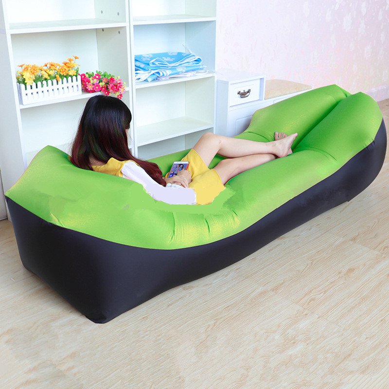 Quality Fast Inflatable Air Sofa Bed Outdoor Sleeping Bag For Beach 240x70cm Lazy Lounger - 4