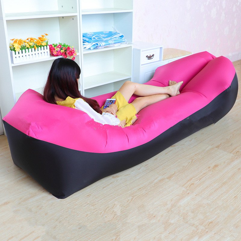 Quality Fast Inflatable Air Sofa Bed Outdoor Sleeping Bag For Beach 240x70cm Lazy Lounger - 9