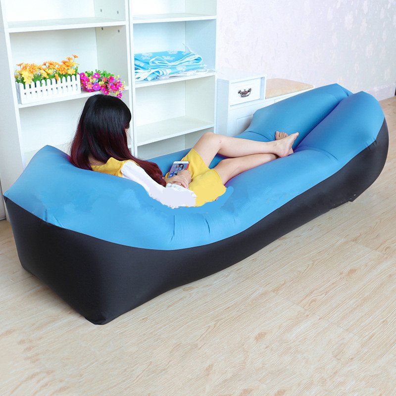 Quality Fast Inflatable Air Sofa Bed Outdoor Sleeping Bag For Beach 240x70cm Lazy Lounger - 11